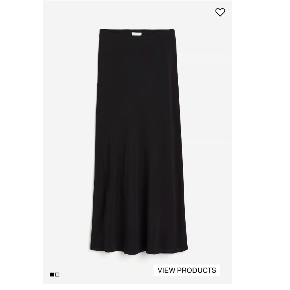 H&M Black Knit Pull On Midi Flare Skirt